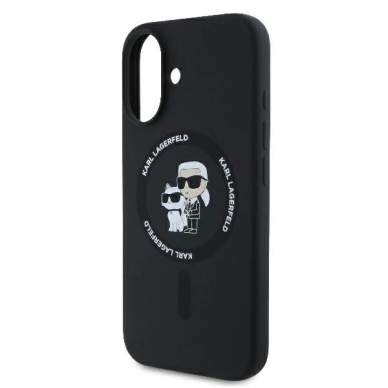 Dėklas Karl Lagerfeld Silicone KarlChoupette Heads Ring MagSafe  iPhone 16 Plus - Juodas 5