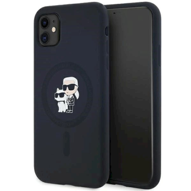 Karl Lagerfeld Silicone Karl Choupette MagSafe dėklas iPhone 11 / Xr - Juodas