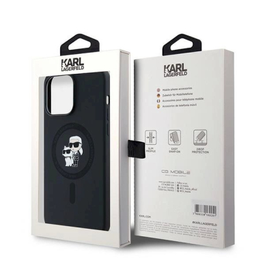 Karl Lagerfeld Silicone Karl Choupette MagSafe dėklas iPhone 14 Pro - Juodas 7