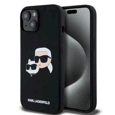 Karl Lagerfeld Silicone Karl Choupette MagSafe dėklas iPhone 15 / 14 / 13 - Juodas