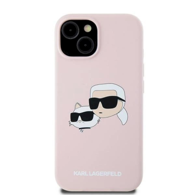 Karl Lagerfeld Silicone Karl Choupette MagSafe dėklas iPhone 15 / 14 / 13 - Rožinis 2