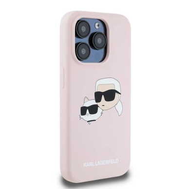 Karl Lagerfeld Silicone Karl Choupette MagSafe dėklas iPhone 15 Pro Max - Rožinis 3