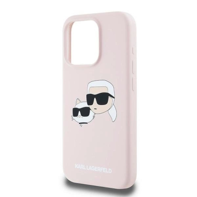 Karl Lagerfeld Silicone Karl Choupette MagSafe dėklas iPhone 15 Pro Max - Rožinis 5