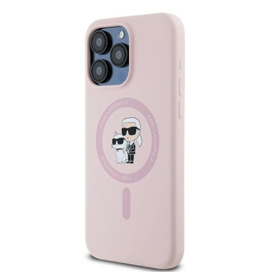 Karl Lagerfeld Silicone Karl Choupette MagSafe dėklas iPhone 15 Pro - Rožinis 1