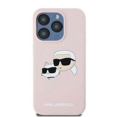 Karl Lagerfeld Silicone Karl Choupette MagSafe dėklas iPhone 15 Pro - Rožinis 2