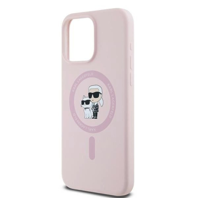 Karl Lagerfeld Silicone Karl Choupette MagSafe dėklas iPhone 15 Pro - Rožinis 5