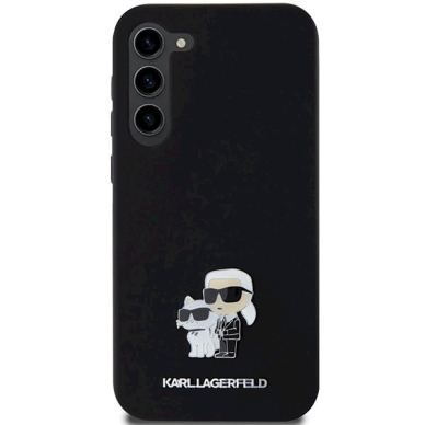 Originalus Karl Lagerfeld Dėklas Silicone KarlChoupette Metal PinSamsung Galaxy S23+ - Juodas 2