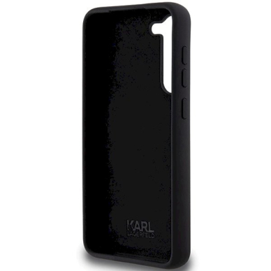 Originalus Karl Lagerfeld Dėklas Silicone KarlChoupette Metal PinSamsung Galaxy S23+ - Juodas 6