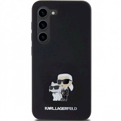 Karl Lagerfeld Silicone Karl Choupette Metal Pin dėklas Samsung Galaxy S24 - Juodas 2