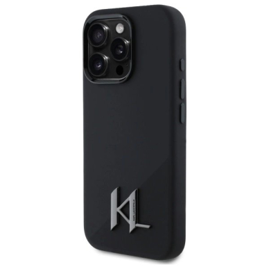 Dėklas Karl Lagerfeld Silicone Shadow Metal Initial MagSafe  iPhone 16 Pro Max - Juodas 1