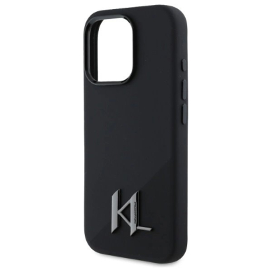 Dėklas Karl Lagerfeld Silicone Shadow Metal Initial MagSafe  iPhone 16 Pro Max - Juodas 5