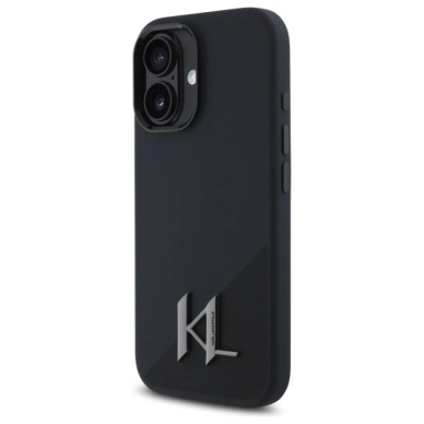 Dėklas Karl Lagerfeld Silicone Shadow Metal Initial MagSafe iPhone 16  - Juodas 1