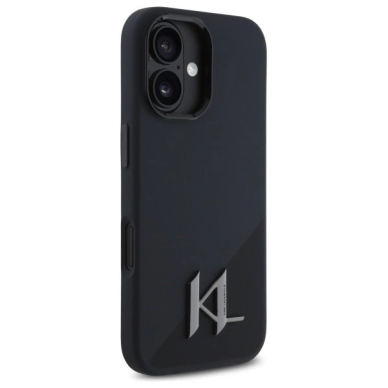 Dėklas Karl Lagerfeld Silicone Shadow Metal Initial MagSafe iPhone 16  - Juodas 3