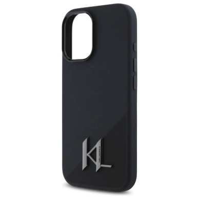 Dėklas Karl Lagerfeld Silicone Shadow Metal Initial MagSafe iPhone 16  - Juodas 5