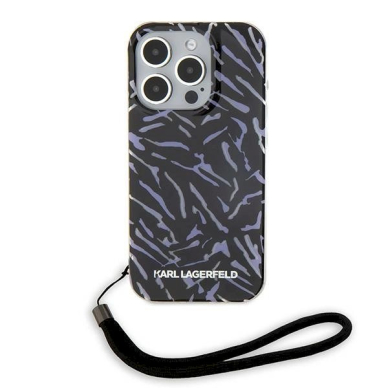 Karl Lagerfeld Zebra With Cord iPhone 15 Pro Max Case - violetinis 1