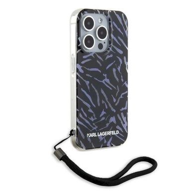 Karl Lagerfeld Zebra With Cord iPhone 15 Pro Max Case - violetinis 2