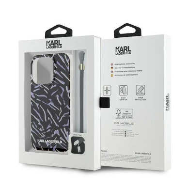 Karl Lagerfeld Zebra With Cord iPhone 15 Pro Max Case - violetinis 6