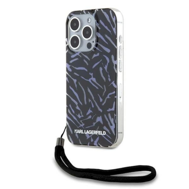 Karl Lagerfeld Zebra With Cord iPhone 15 Pro Max Case - violetinis