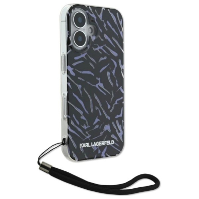 Dėklas Karl Lagerfeld Zebra With Cord iPhone 16  - Violetinis 2