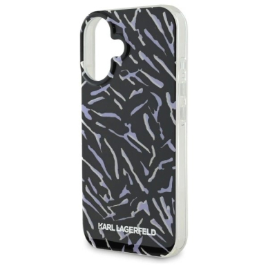 Dėklas Karl Lagerfeld Zebra With Cord iPhone 16  - Violetinis 4