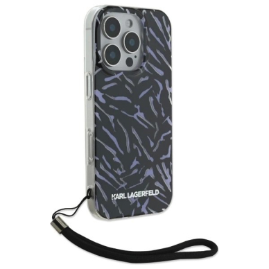 Dėklas Karl Lagerfeld Zebra With Cord iPhone 16 Pro  - Violetinis 2