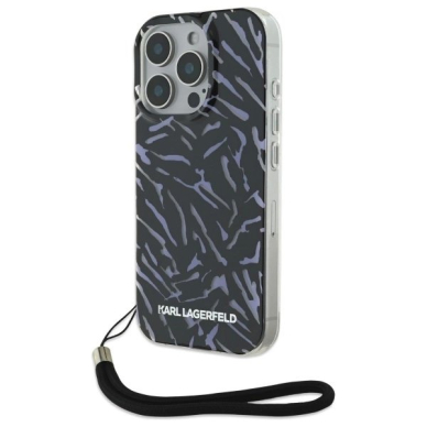 Dėklas Karl Lagerfeld Zebra With Cord iPhone 16 Pro Max  - Violetinis