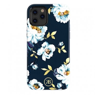 Kingxbar Blossom serijos dėklas dekoruotas tikrais Swarovski kristalais iPhone 12 mini (Gardenia)