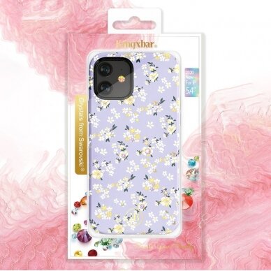 Kingxbar Blossom serijos dėklas dekoruotas tikrais Swarovski kristalais iPhone 12 mini (Lily) 4