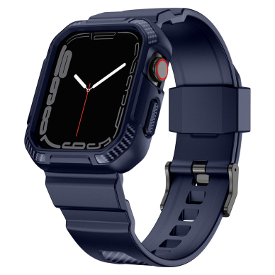 Apyrankė Kingxbar CYF106 2in1 strap for Apple Watch SE, 9, 8, 7, 6, 5, 4, 3, 2, 1 (41, 40, 38 mm) Mėlynas