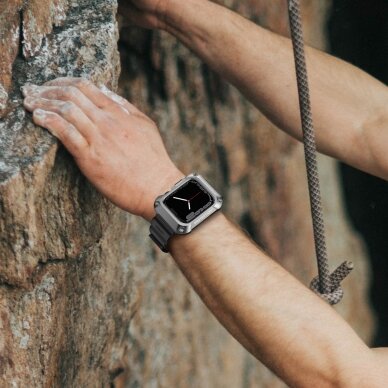 AKCIJA! Apyrankė Kingxbar CYF134 2in1 Apple Watch Ultra, SE, 9, 8, 7, 6, 5, 4, 3, 2, 1 (49, 45, 44, 42 mm) Juoda  8