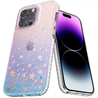 Dėklas Kingxbar Heart Star iPhone 14 Pro Max Rožinis 2