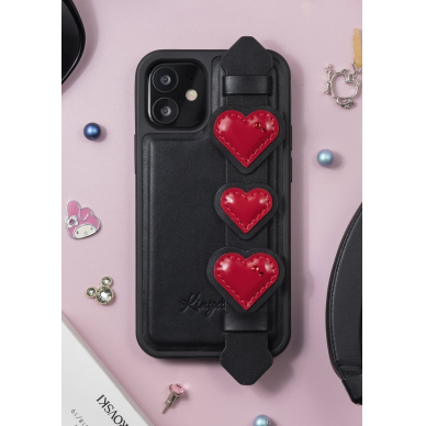 Kingxbar Sweet Serijos Dėklas Dekoruotas Tikrais Swarovski Kristalais Iphone 12 Mini Juodas 4