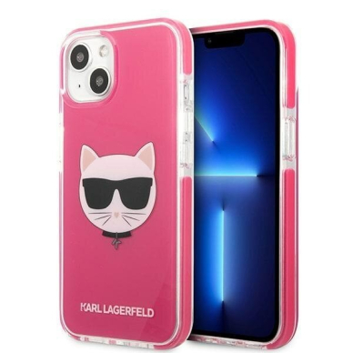 Telefono Dėklas Etui Karl Lagerfeld Choupette Head na iPhone 13 mini Rožinis KOW068