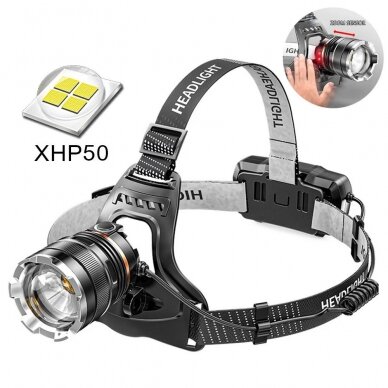 [Užsakomoji prekė] Švieselė Cap LED P50 - Techsuit (HL-A-03) - Juodas 2