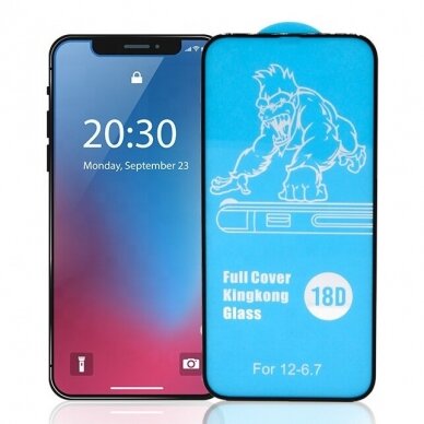 LCD apsauginis stikliukas 18D Airbag Shockproof iPhone X/XS/11 Pro juodas