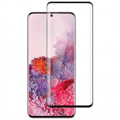 LCD apsauginis stikliukas 5D Cold Carving Samsung A226 A22 5G lenktas juodas