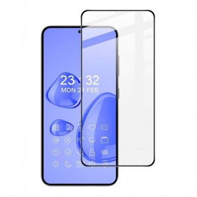 LCD apsauginis stikliukas 5D Full Glue Samsung S916 S23 Plus 5G lenktas juodas be išpjovimo