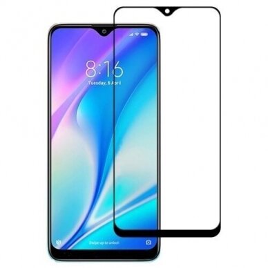 Lcd Apsauginis Stikliukas 5D Full Glue Xiaomi Redmi 9A/9C Lenktas Juodas  UGLX912