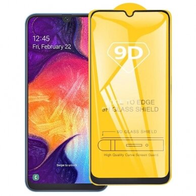 LCD apsauginis stikliukas 9D Full Glue Samsung Galaxy A02s/ A03s juodas