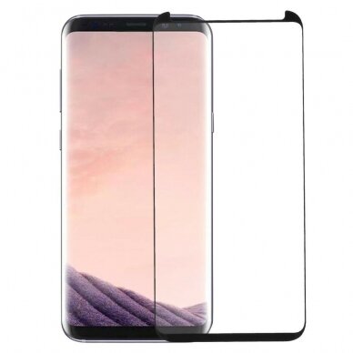 Lcd Apsauginis Stikliukas Adpo 3D Pritaikytas Dėklui Samsung G950 S8 Lenktas Juodas