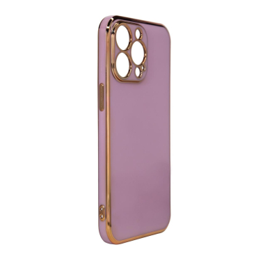 Dėklas Lighting Color Case for iPhone 12 Pro Max Purpurinis, auksiniais kraštais 1