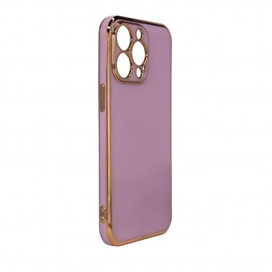 Dėklas Lighting Color Case for Xiaomi Redmi Note 11 Violetinis, auksiniais kraštais 4