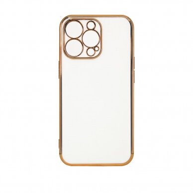 Dėklas Lighting Color Case for Xiaomi Redmi Note 11 Baltas, auksiniais kraštais 2