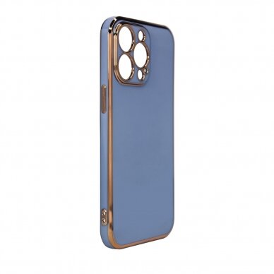 Dėklas Lighting Color Case for Xiaomi Redmi Note 11 Mėlynas, auksiniais kraštais 3