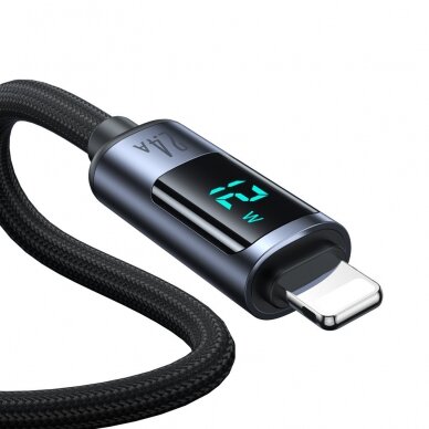 Lightning cable - USB A 2.4A 1.2m with LED display Joyroom S-AL012A16 - Juodas 10