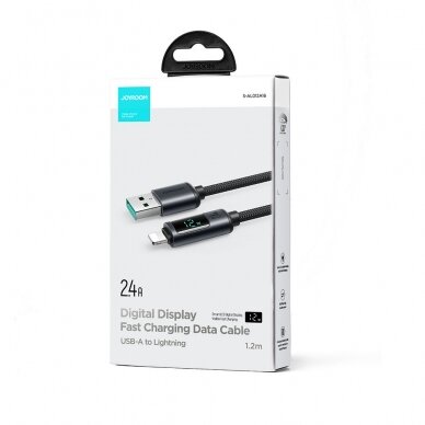 Lightning cable - USB A 2.4A 1.2m with LED display Joyroom S-AL012A16 - Juodas 7