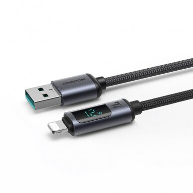 Lightning cable - USB A 2.4A 1.2m with LED display Joyroom S-AL012A16 - Juodas 8