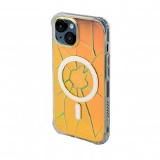 MagSafe Kingxbar PQY Crack Series Silikoninis dėklas skirta iPhone 15 - holographic