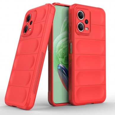 Dėklas Magic Shield Xiaomi Redmi Note 12 5G / Poco X5 5G Flexible Armor Cover Raudonas 5