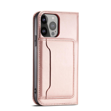 Dėklas Magnet Card Case for iPhone 14 Pro Rožinis 9